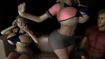 Two Women In Clothes On A Couch For Sexual Pleasure