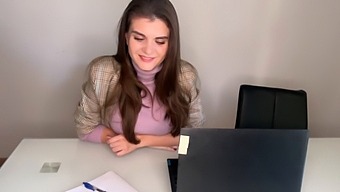 Mature Office Slut Seduces Young Cock And Gives A Handjob