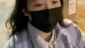 A Young Woman Walks Around A School In Public For An Intense School Life Experience