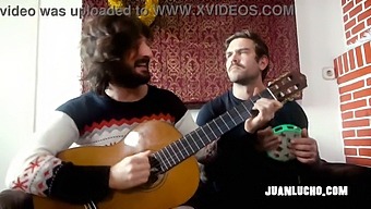Solo Masturbation Session With Christmas-Themed Video